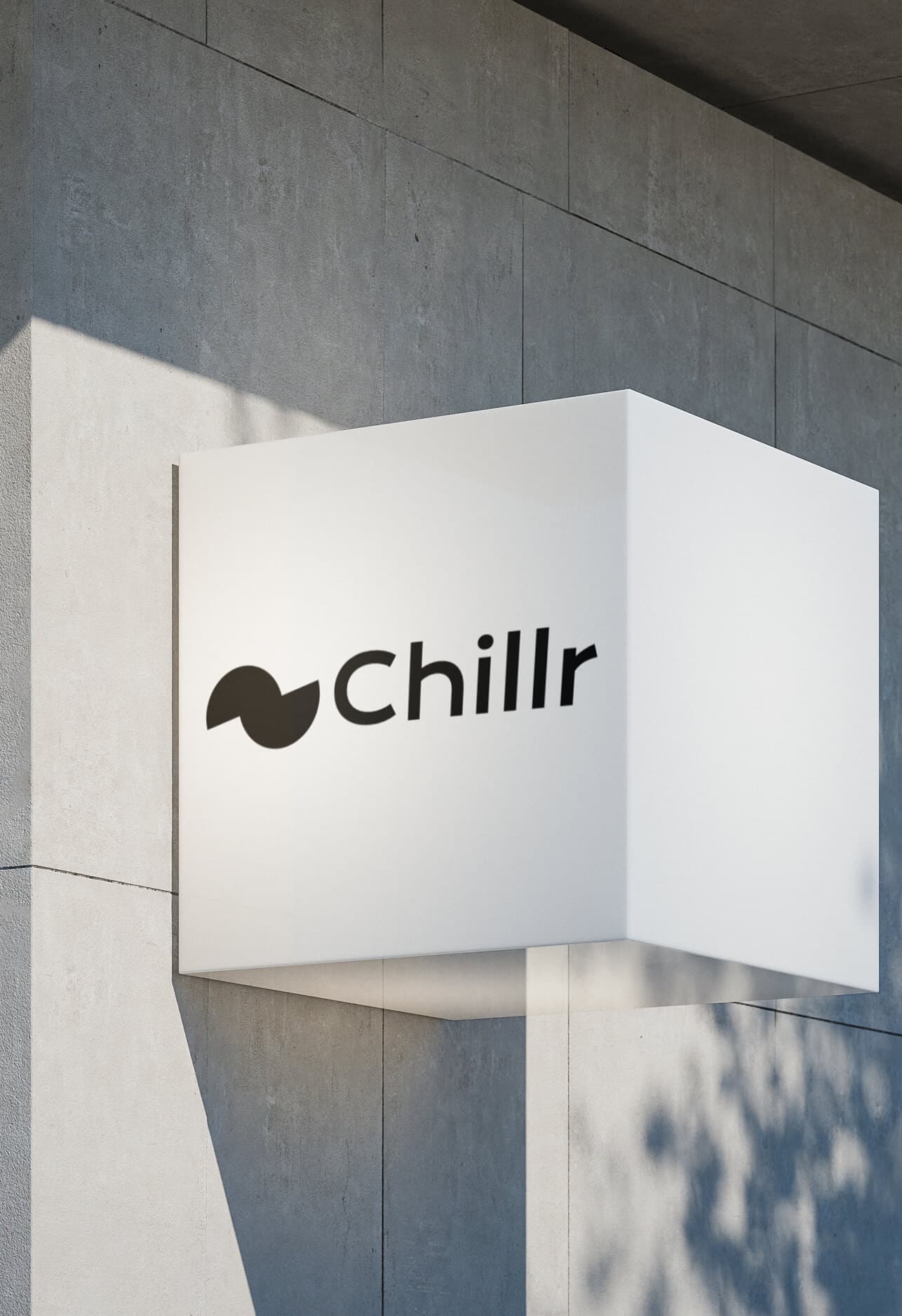 Chillr brand signage or selected chair